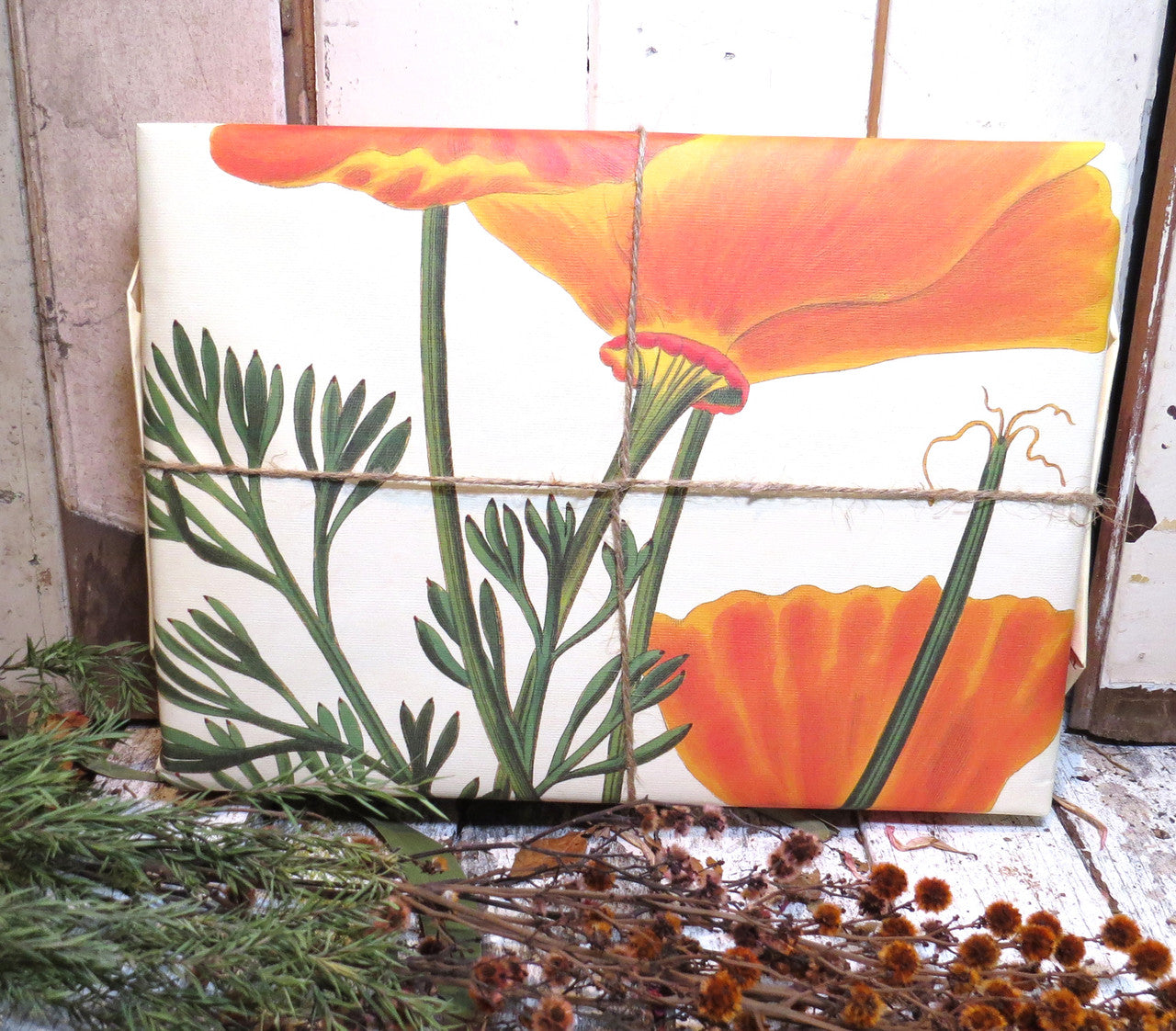 Gift wrap paper Poppy print
